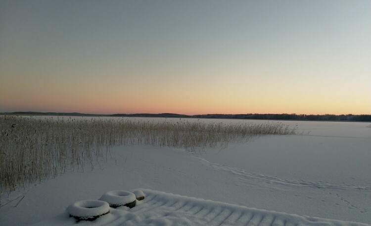 Озеро Струсто, зимний рассвет